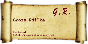 Groza Réka névjegykártya
